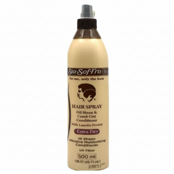 Sta-Sof-Fro Hair Spray Oil Sheen 500ml | Frizz Control & Extra Dry Comb-Out Shine