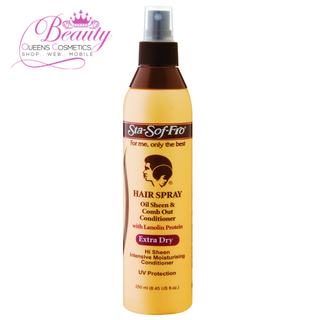 Sta-Sof-Fro Oil Sheen Comb Out Extra Dry Spray 250ml  Lightweight Shine & Hold