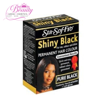 Sta-Sof-Fro Shiny Black Permanent Hair Colour 2x25ml Pure Black Hair Dye