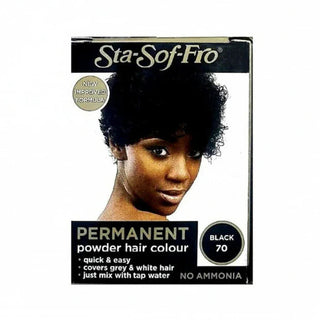 Sta-Sof-Fro 70 black powder hair colour vibrant long lasting black dye natural shine grey coverage salon finish hair