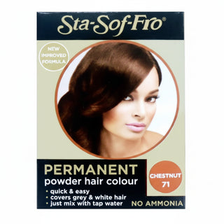 Sta-Sof-Fro 71 chestnut powder hair colour chestnut long lasting shine grey coverage salon finish hair