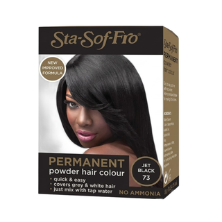 Sta-Sof-Fro 73 jet black powder hair colour deep black long lasting shine grey coverage salon finish hair