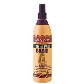 sta sof fro braid hi sheen hair polish spray 350ml shine moisture for braids and protective hairstyles glossy finish