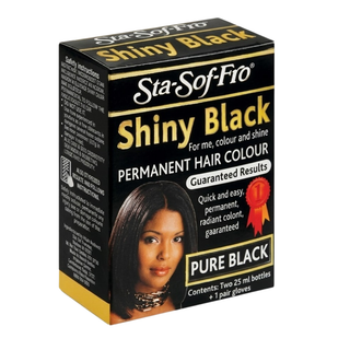 Sta sof fro shiny black hair colour 2x25ml permanent pure black dye for grey coverage and glossy hair finish