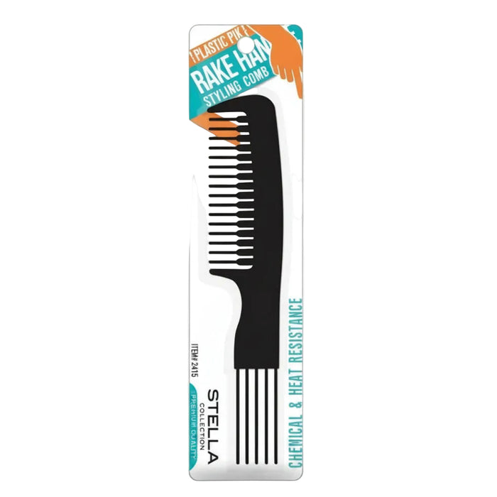 stella collection rake handle styling comb 2415 wide tooth hair detangling comb