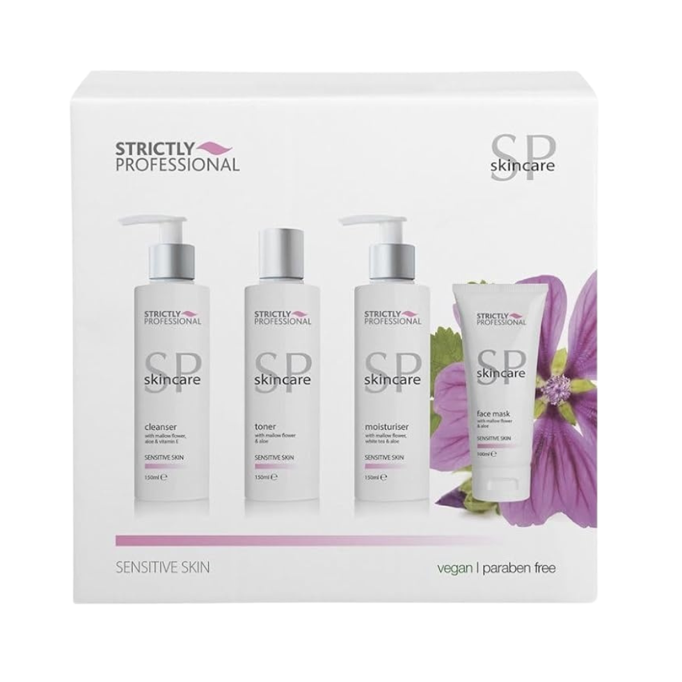 Strictly Professional Facial Care Kit for sensitive skin gentle cleansing hydrating and soothing skincare set