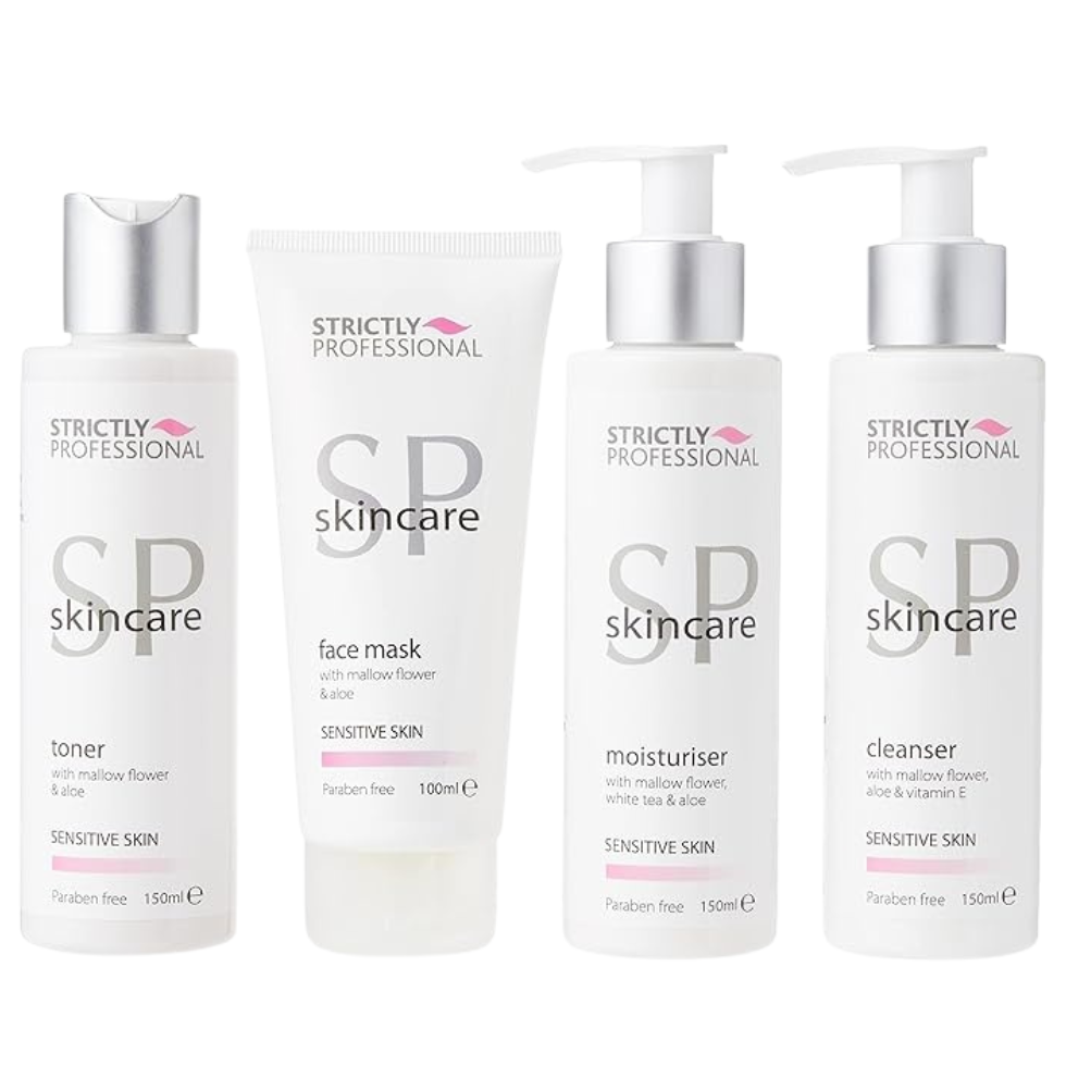 Strictly Professional Facial Care Kit for sensitive skin gentle cleansing hydrating and soothing skincare set
