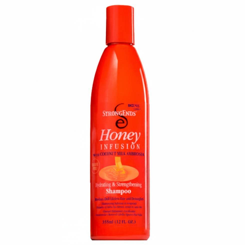 StrongEnds Honey Infusion shampoo for hydration strength breakage care softness and healthy smooth hair
