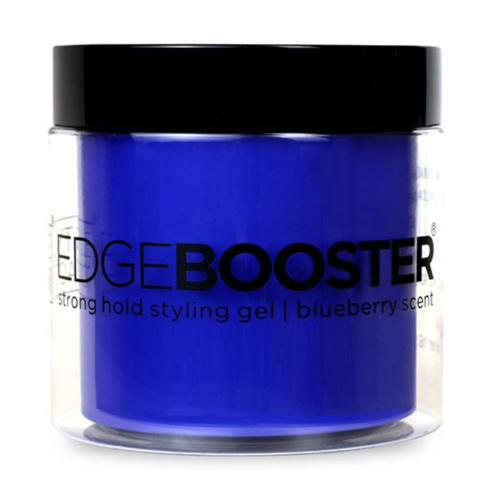 edge booster strong hold styling gel 500ml blueberry scent long lasting frizz control shine sleek hair styling gel pump bottle