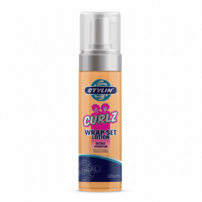 stylin curlz wrap set lotion 200ml silk protein curl definer anti frizz styling lotion