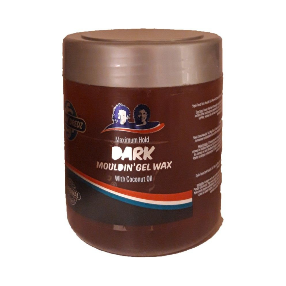 stylin dredz maximum hold dark moulding gel wax with coconut oil 500ml strong hold styling wax for locs twists waves and sleek hairstyles