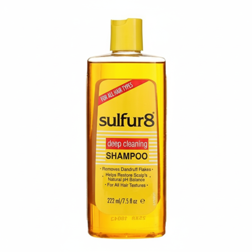 sulfur8 deep cleaning shampoo 222ml anti dandruff scalp treatment removes flakes buildup clarifying deep clean hair shampoo