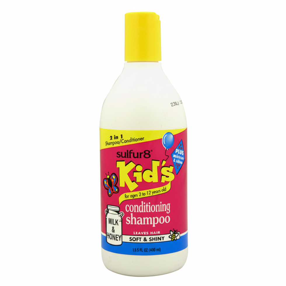 sulfur8 kids milk and honey conditioning shampoo 400ml moisture care soft hair detangling kids shampoo gentle hair wash