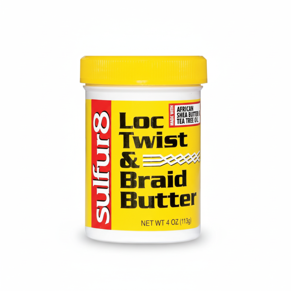 sulfur8 loc twist braid butter 4oz moisturizing hair butter for shine softness frizz control protective styles