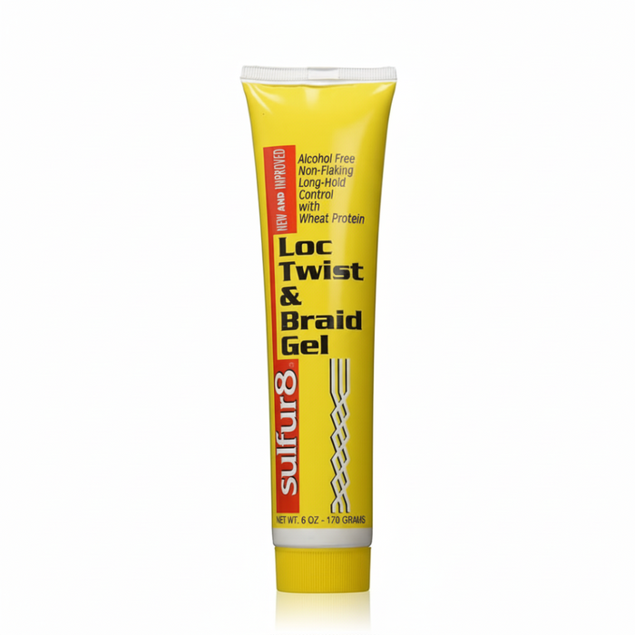 Sulfur8 Loc Twist & Braid Gel 6oz | Alcohol-Free Long Hold Gel for Braids & Locs