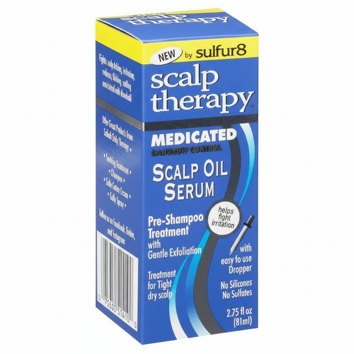 sulfur8 medicated scalp serum oil 81ml dandruff control itch relief lightweight anti flake scalp treatment oil