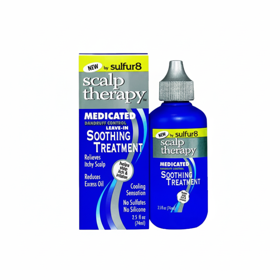 sulfur8 medicated leave in soothing treatment 74ml dandruff relief scalp care anti itch flake control solution