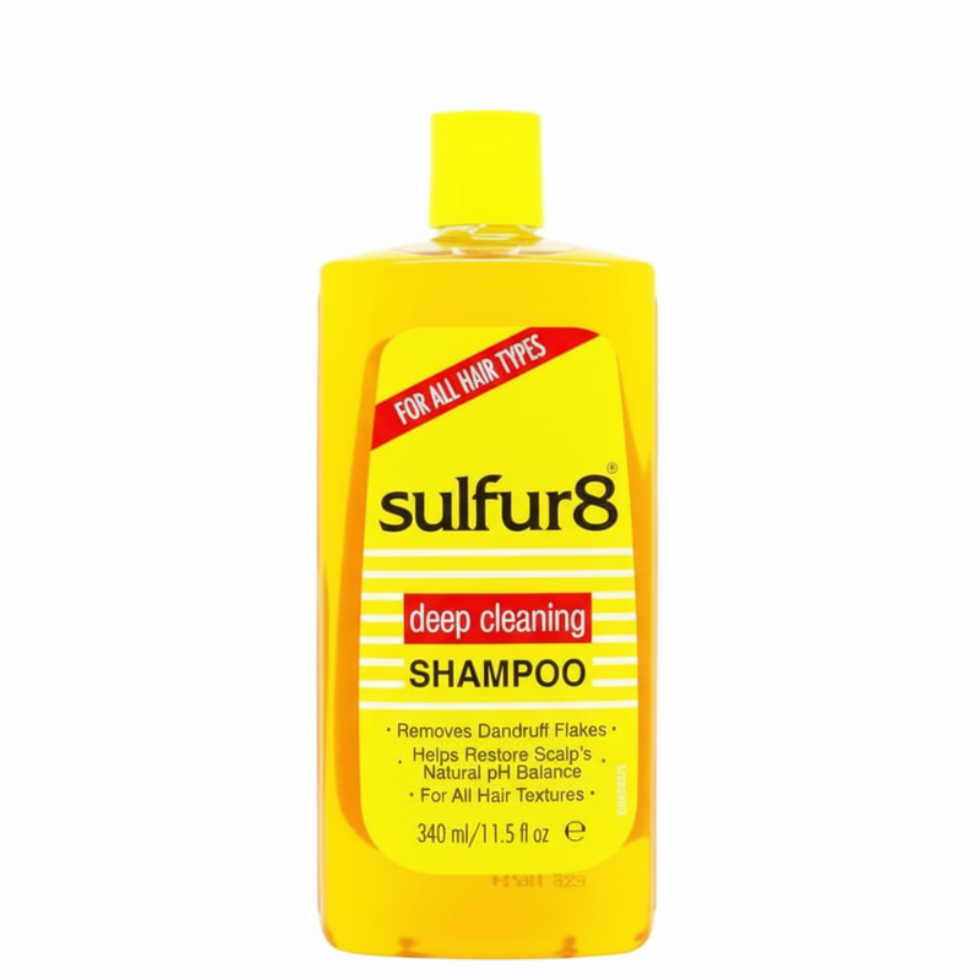 sulfur8 deep cleaning shampoo 340ml anti dandruff scalp treatment removes flakes buildup clarifying hair shampoo deep clean