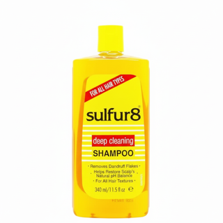 sulfur8 deep cleaning shampoo 340ml anti dandruff scalp treatment removes flakes buildup clarifying hair shampoo deep clean