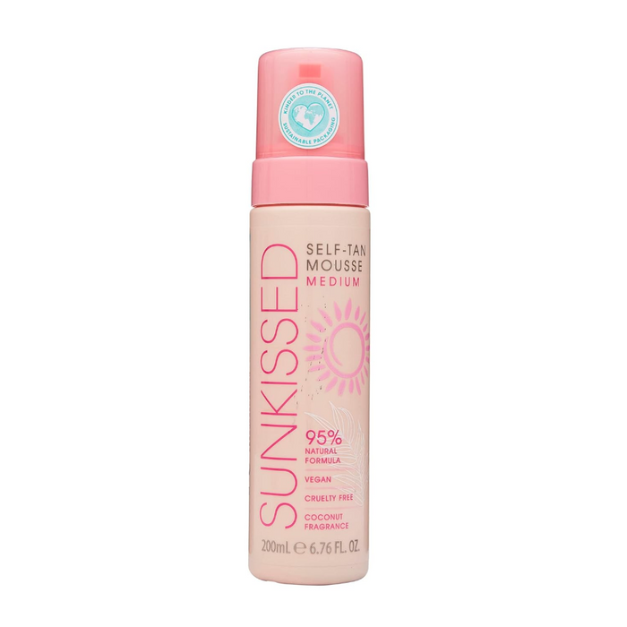 sunkissed self tan mousse medium natural golden glow hydrating streak free tan 200ml
