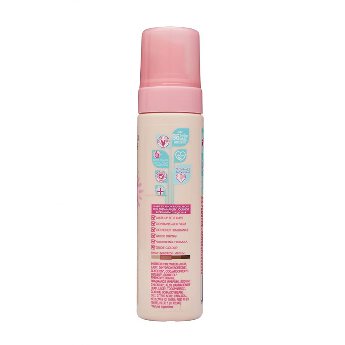 sunkissed self tan mousse medium natural golden glow hydrating streak free tan 200ml