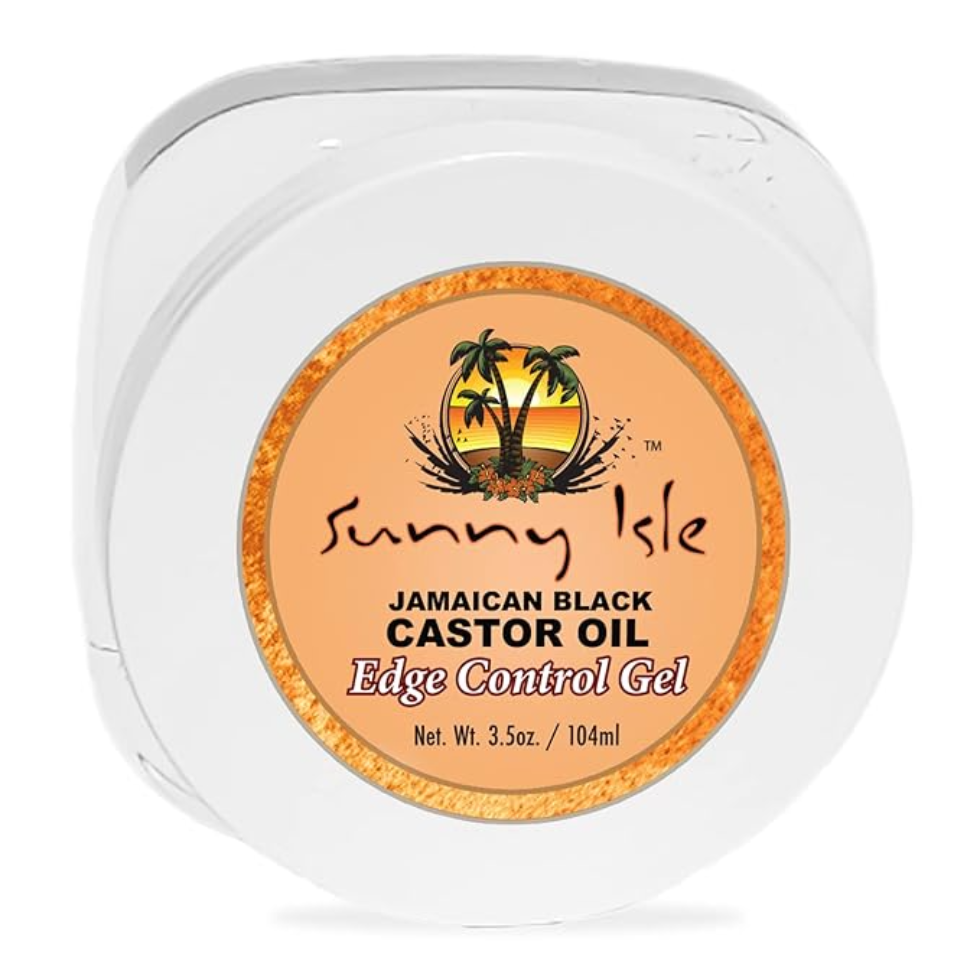 Sunny Isle jamaican black castor oil edge control gel 3.5oz strong hold shine hair styling gel sleek edges