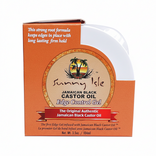 Sunny Isle jamaican black castor oil edge control gel 3.5oz strong hold shine hair styling gel sleek edges