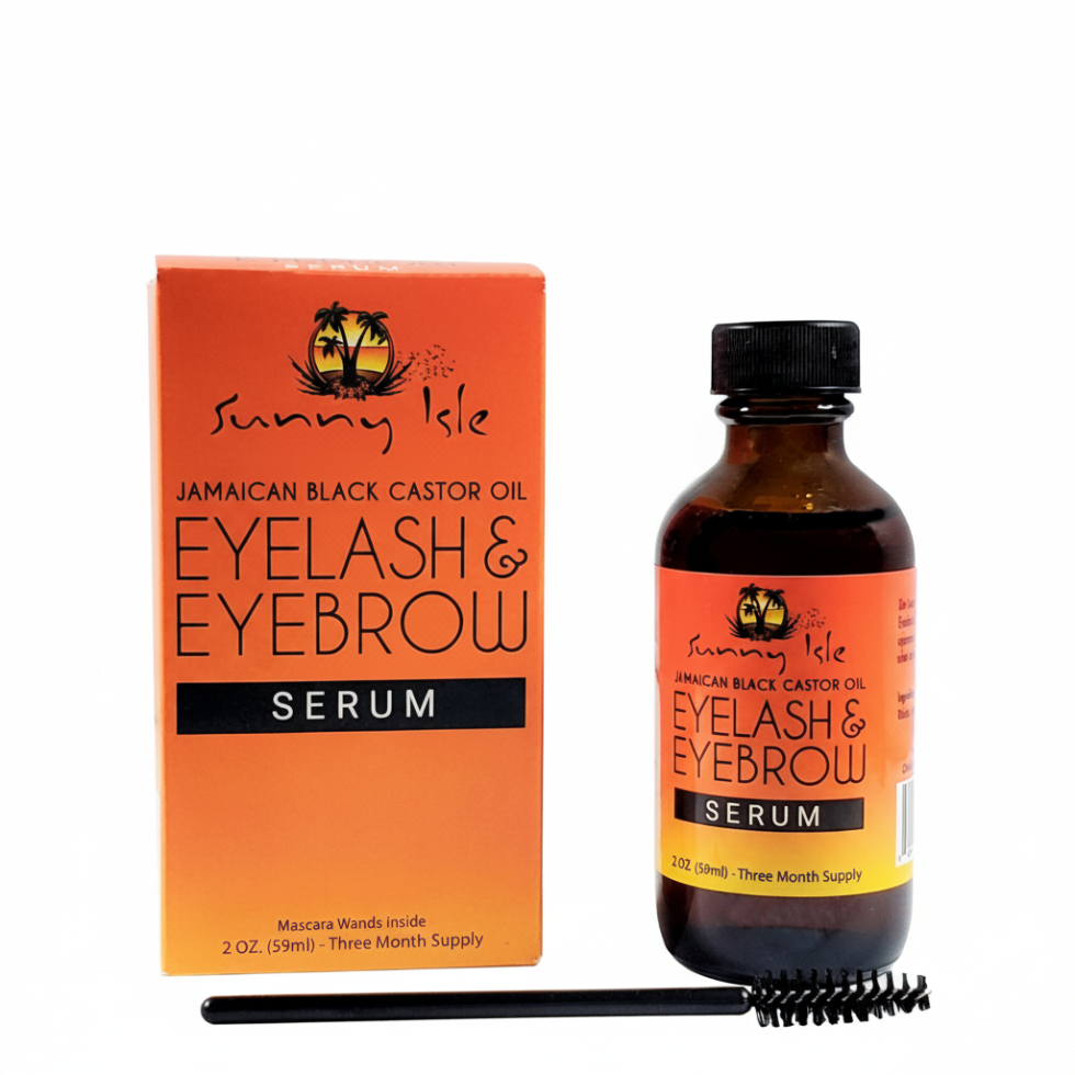 Sunny Isle jamaican black castor oil eyelash eyebrow serum 2oz natural lash brow care growth serum