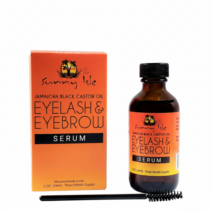 Sunny Isle Black Castor Oil Eyelash & Eyebrow Serum 2oz | Natural Growth Care
