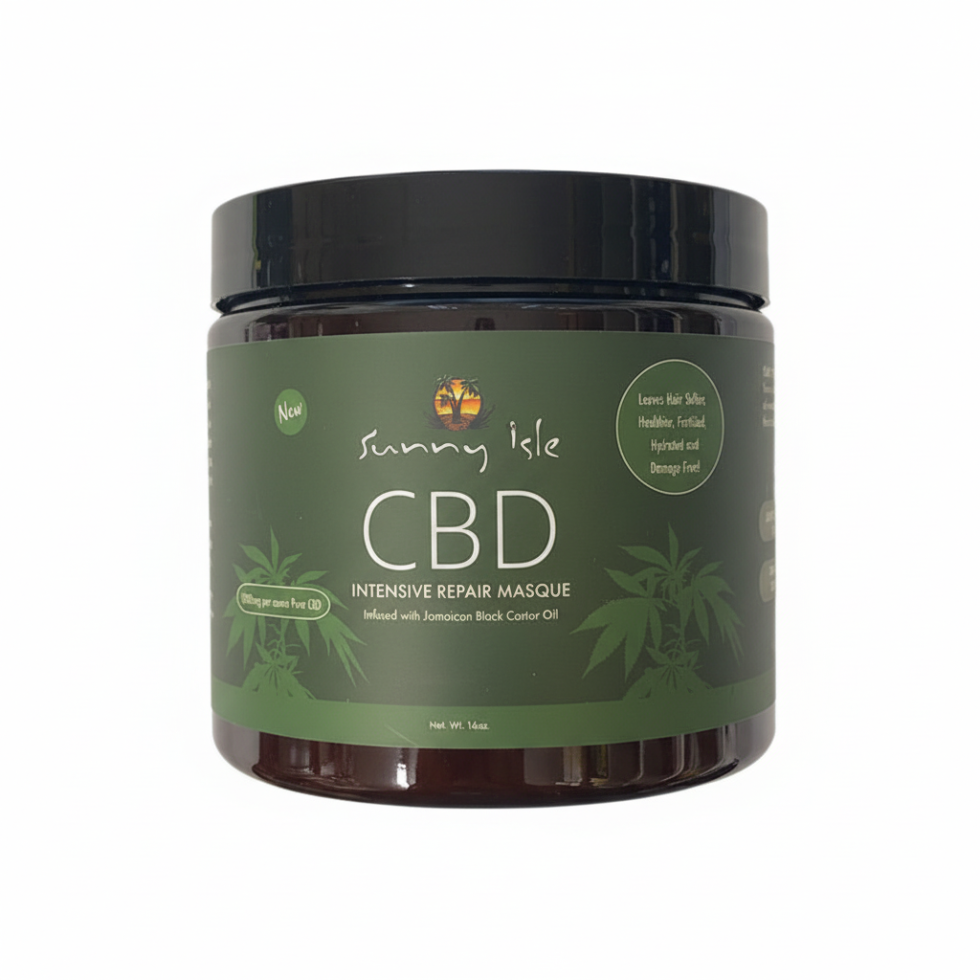 Sunny Isle cbd intensive repair masque 16oz jamaican black castor oil deep moisture hair repair mask