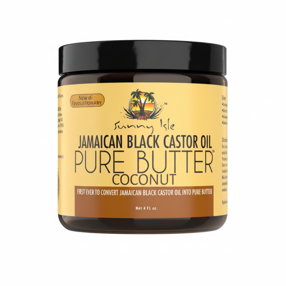 Sunny Isle jamaican black castor oil pure butter coconut 4oz moisturizing hair and skin care butter