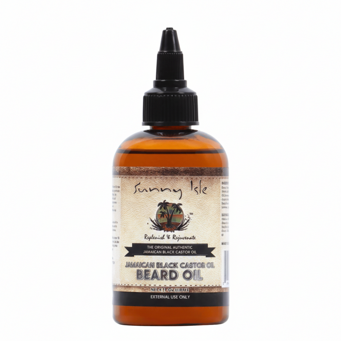 SUNNY ISLE HUILE DE RICIN NOIRE JAMAÏCAINE - HUILE À BARBE 135ML/4OZ