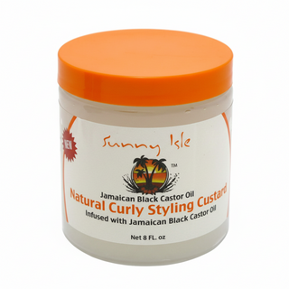 sunny isle jamaican black castor oil natural curly styling custard 8oz curl definer hair styling product