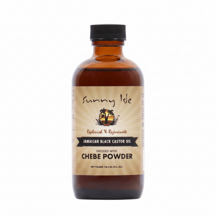 Sunny Isle jamaican black castor oil chebe powder 4oz strength hair growth nourishing oil