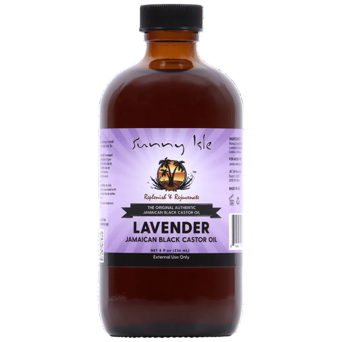 sunny isle lavender jamaican black castor oil 8oz hair and skin nourishing growth oil