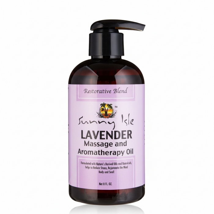 sunny isle lavender massage aromatherapy oil 8oz calming relaxation body oil