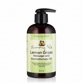 sunny isle lemongrass massage aromatherapy oil 8oz relaxing nourishing body oil