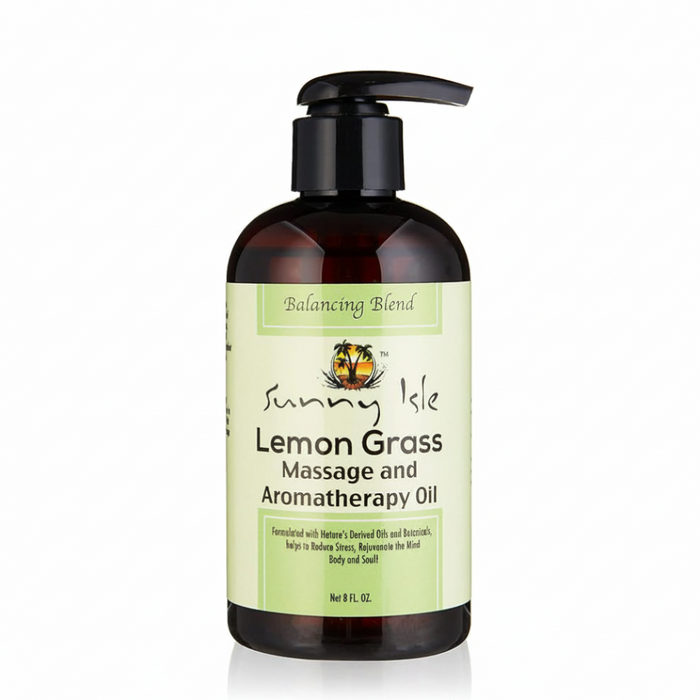 Sunny Isle Lemongrass Massage Oil 8oz | Aromatherapy Relax & Nourish