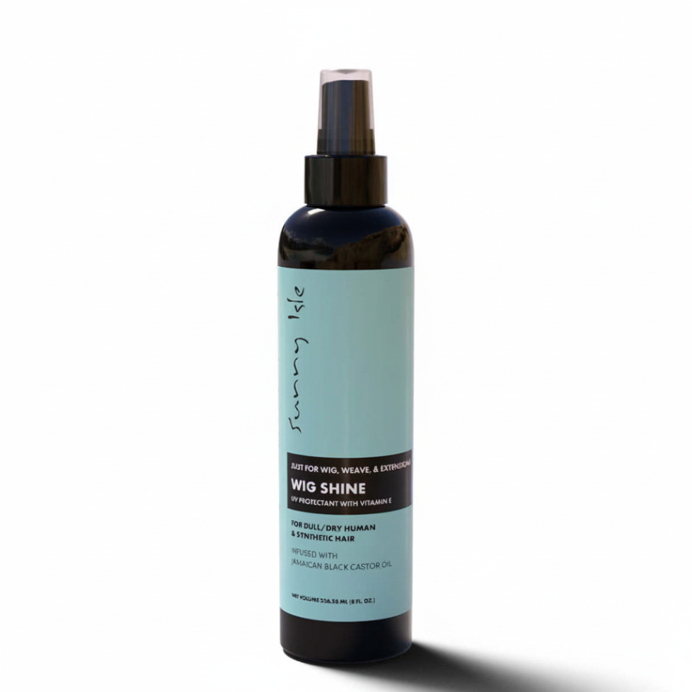 Sunny Isle wig shine 8oz restore shine dull dry wig weave extensions human synthetic hair care spray