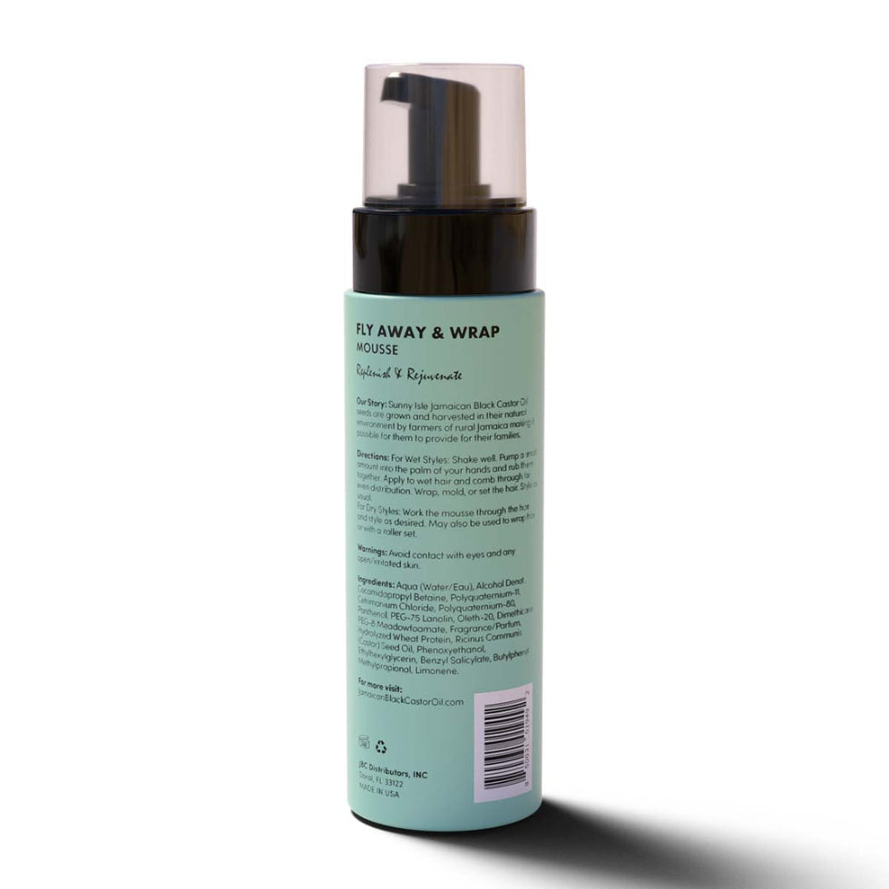 Sunny Isle wig and weave fly away wrap mousse 8oz frizz control styling foam human synthetic hair