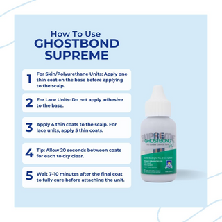 Supreme GhostBond hair adhesive 38ml with strong clear hold for wigs and hair systems