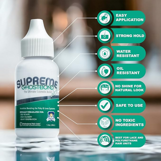 Supreme GhostBond hair adhesive 38ml with strong clear hold for wigs and hair systems