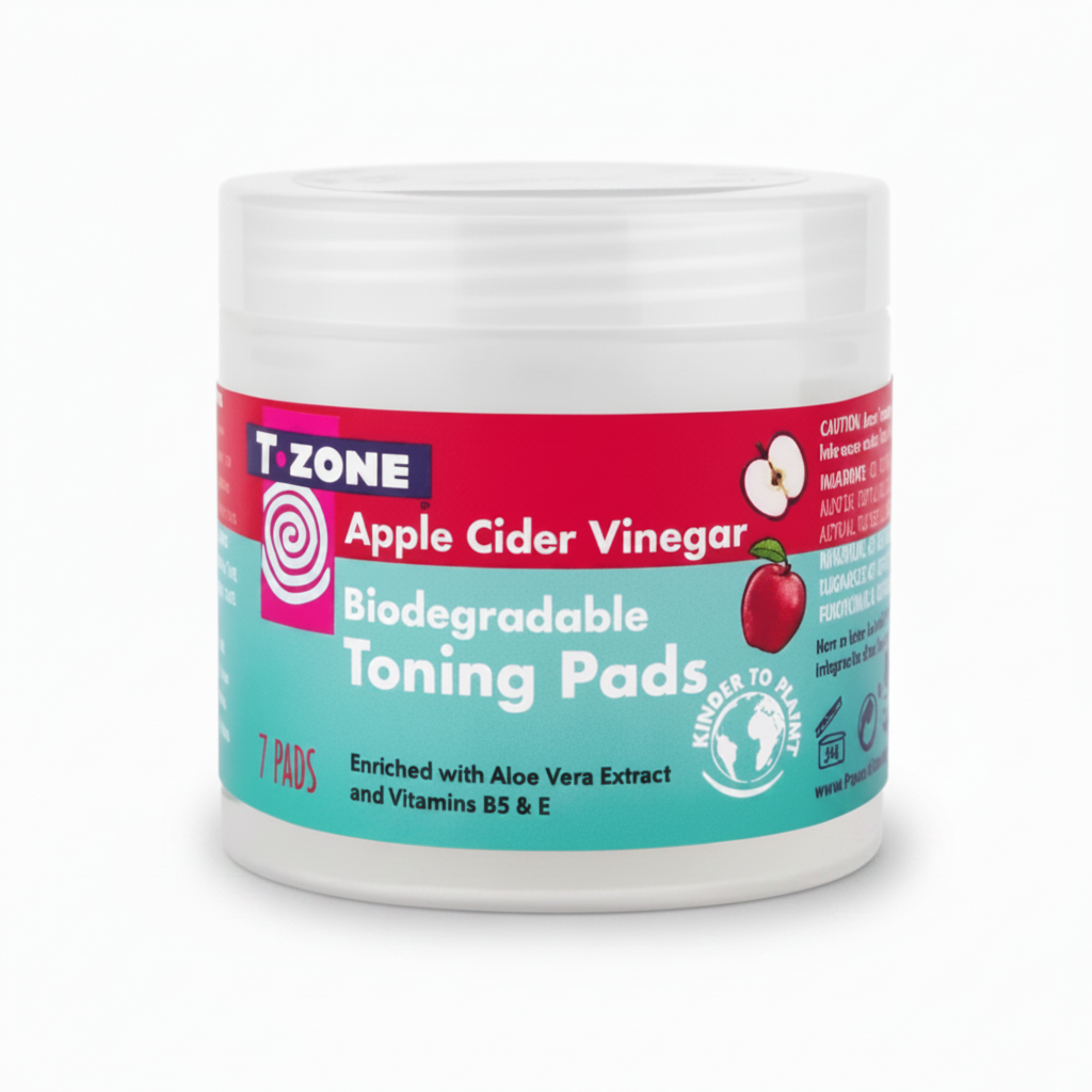 t zone apple cider vinegar toning pads 60s clarifying facial pads exfoliating oil control pore cleansing skincare toner pads acne care product