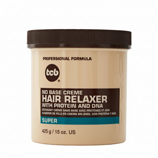 tcb hair relaxer with protein and dna 425g strengthening straightening hair treatment for smooth and silky results