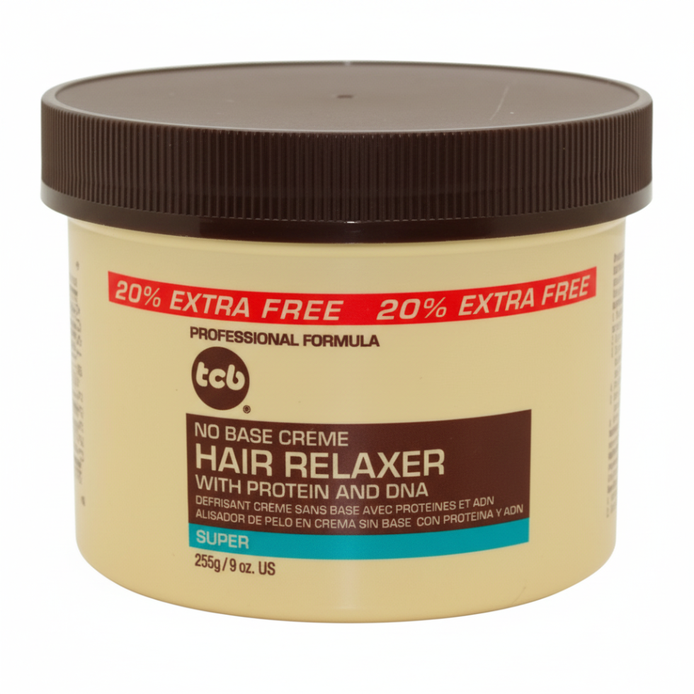 tcb hair relaxer no base creme super 9oz smooth silky straight hair for frizz control and hair straightening