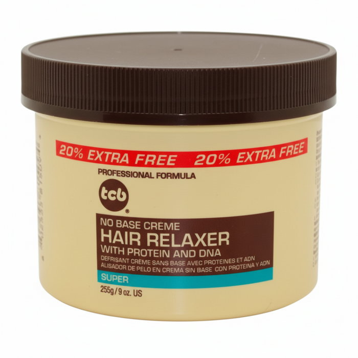 tcb hair relaxer no base creme super 9oz smooth silky straight hair for frizz control and hair straightening