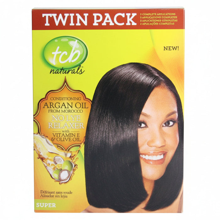 tcb naturals no lye relaxer super formula vitamin e olive oil 1 application hair straightening and frizz control