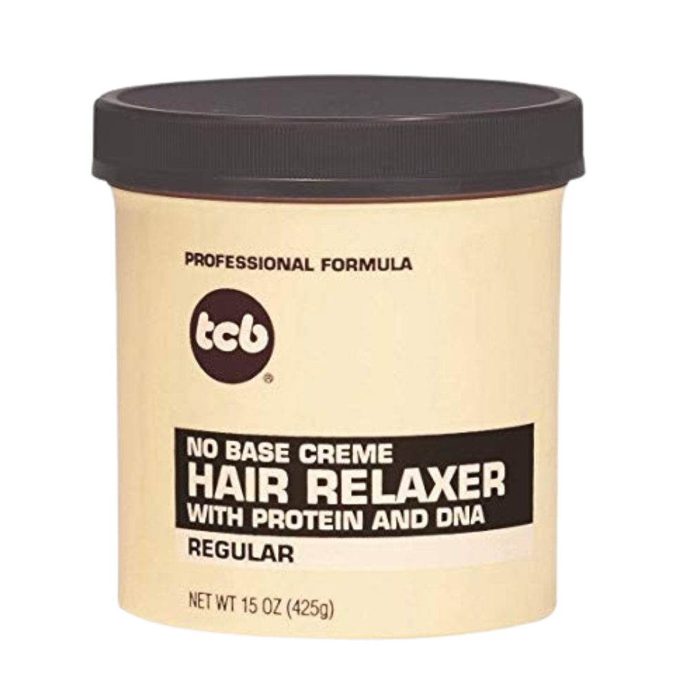 tcb no base creme hair relaxer regular 15oz straightening and frizz control hair treatment for smooth hair