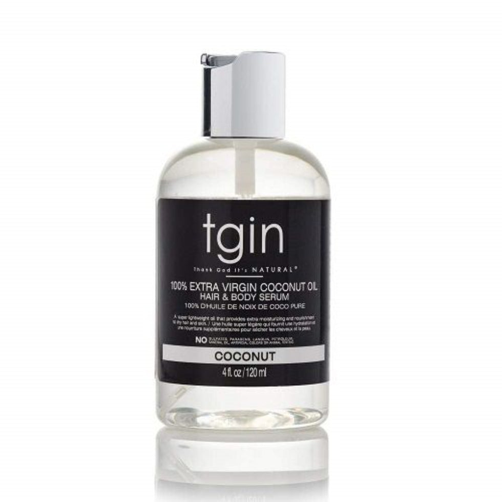 TGIN 100% Extra Virgin Coconut Oil Hair and Body Serum 4oz for hydrating nourishing hair and skin care
