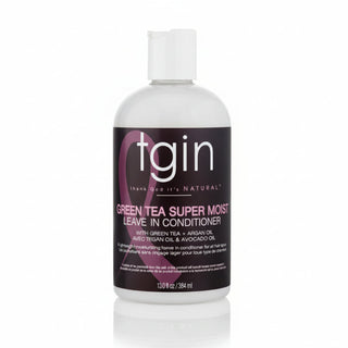 TGIN Green Tea Super Moist Leave-In Conditioner 13oz for hydrating detangling and shining curly coily hair